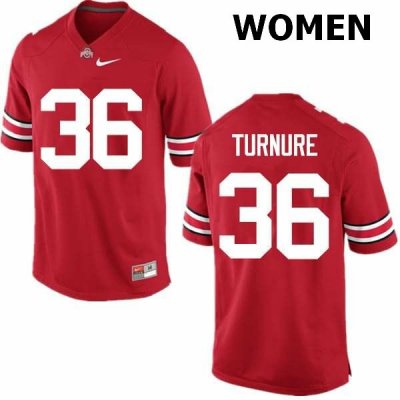 Women's Ohio State Buckeyes #36 Zach Turnure Red Nike NCAA College Football Jersey New Arrival PCE1744AE